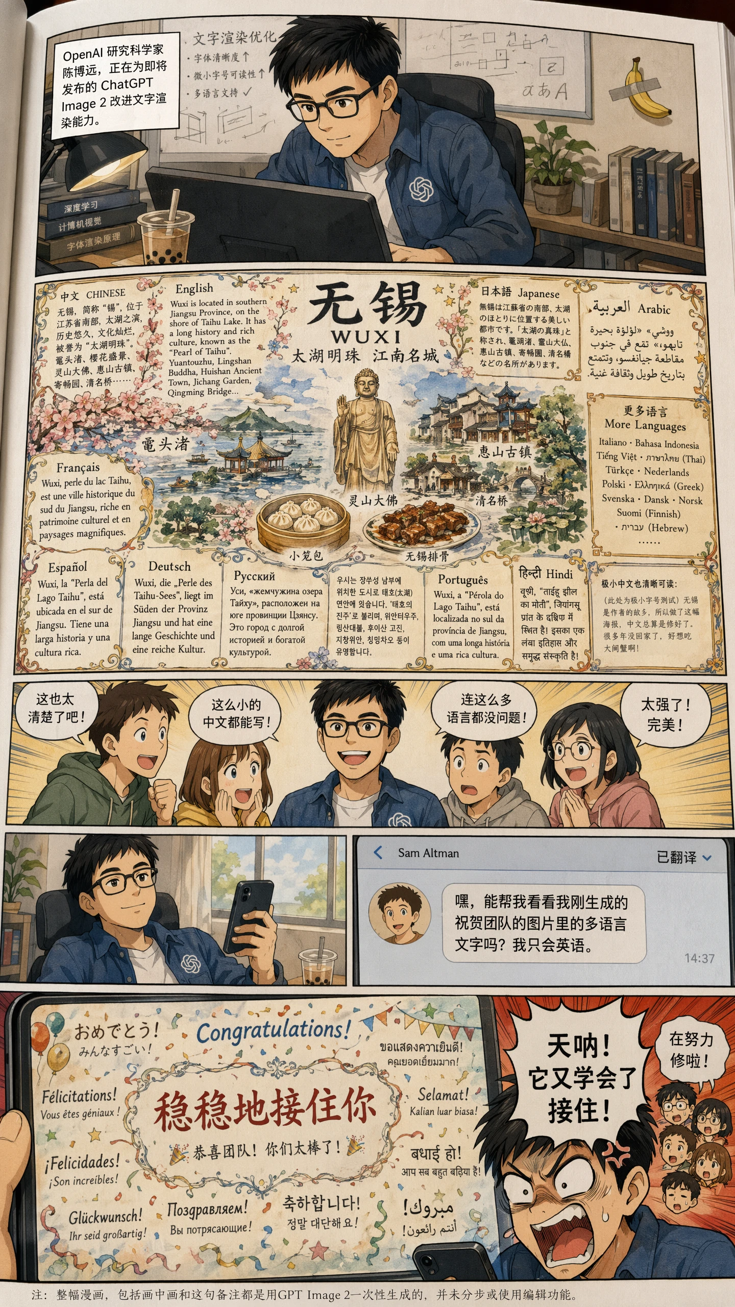 GPT Image 2 multilingual comic and travel graphic containing Chinese and other languages