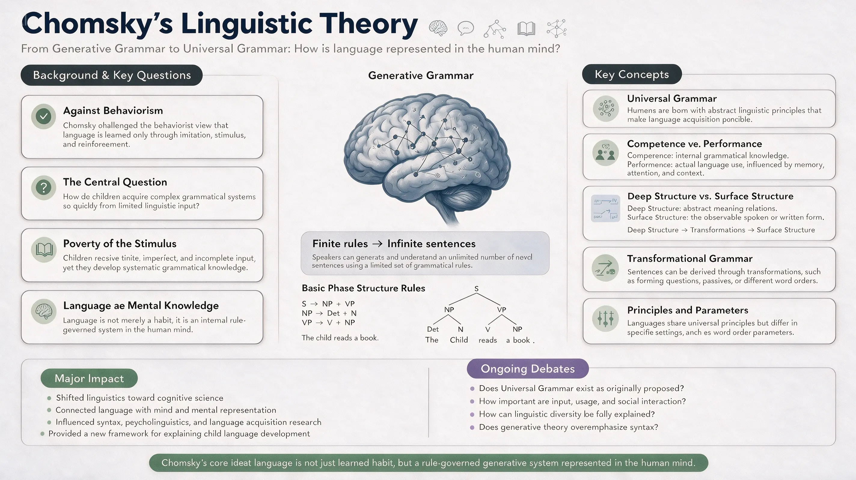 Official Seedream 5.0 Pro linguistics infographic about Chomsky’s theory